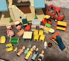 Little Tikes Blue Roof Dollhouse W  Loads Furniture   Htf Access   Red Van Read 