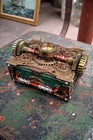 Steampunk Compass Gearwork Trinket Box