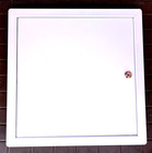 14  X 14  Metal Access Panel Door White With Round Cylinder Lock   2 Keys