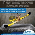 Heavy Duty 2  X 30  Flatbed Ratchet Tie Down Strap W  Flat Hook Wll 3333 Lbs
