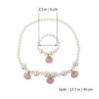 Children Shell Simulated Pearl Necklace Bracelet Set Kids Jewelry Set