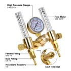 Dual Output Argon Regulator Tig Mig Flow Meter Gas-saving Cga580 Welding Welder 