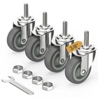 3 Inch Caster Wheels Threaded Stem Casters Set Of 4 Heavy Duty Swivel Wheel New 
