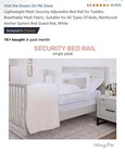 Dream On Me Hide Away Safety Bed Rail For Kids Baby Security Mesh White