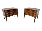 Mid-century Modern Lane Rhythm Walnut Nightstands - Set Of 2 - Refinished 