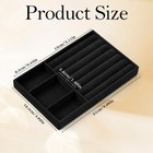 Bruislard Jewelry Box Insert Organizer For Drawer  Stackable Trays Black