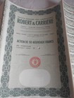 Vintage Share Certificate Stocks Actions Robert   Carriere Laboratories 50nfranc