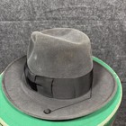 Vintage Black Stetson 3x Beaver Fedora Black Sz 7 8 W  Green Christmas Box