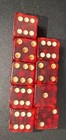 Cherry Red Bakelite   Catalin Dice Lot Of 9 Vintage 43 Grams