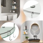 Glass Shower Shelves - 3 Tier Corner Shelf With 3 Hangers  Drill Hole Glass S   
