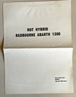 Hot Hybrid Radbourne  Abarth 1300 High Performance Modified In Uk Brochure 1968