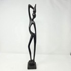 African Wooden Statue Hand Carved 17 5  Tall Figure Tribal Art 