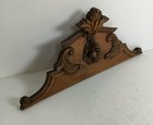 Hand Carved Wooden Pediment Over Door Architectural Gorgeous Antique 3d Grapes 