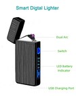 Lighter - Usb Rechargeable  Plasma Dual Arc  Windproof  Flameless  Pocket Met   