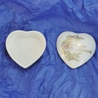 Vtg 1983 Enesco Goldtone Rose Anniversary Heart Trinket Box With Lid