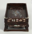 Antique Vietnamese Inlaid Hardwood Stand 4    H X 12    W X 7    D