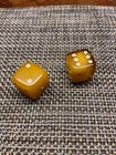 2 Vtg Amber Marbled Bakelite Backgammon Dice