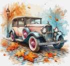 Vintage Old Car Print Png     300 Ppi High-resolution Digital Download