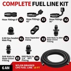 Brifitor 6an Fuel Line Kit Nylon Braided Cpe Hose 10ft  Black 