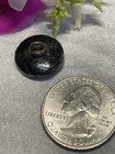 Antique Vtg Black Glass Buckle Button With Luster