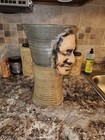 Vintage Pottery Vase Large Figural Face Planter Pot Heavy Man Heavy Flower  bub 
