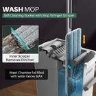 Flat Mop System  Microfiber Mop And Bucket Set  White  Household   Commercial