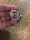 Vintage Art Deco Silver Tone Rhinestone Dress Belt Buckle Early 1900   s