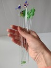 Antique Vintage Blown Glass Cocktail Swizzle Stir Sticks Lot Of 6