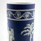 Wedgwood Dark Blue Jasperware Cylinder Spill Vase Made In England