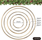 Gold Metal Macrame Hoop Rings For Dream Catchers  10pcs Floral Wreath Craft Kit 