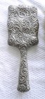 Antique Victorian Sterling Dresser Vanity Mirror   2 Brushes High Relief Set