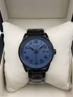 Akribos Xxiv Men s Blue Dial Black Stainless Steel Quartz Watch 44mm   Ak956bu