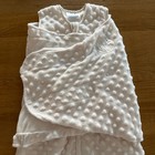 Halo Sleepsack Swaddle Small 3-6m Cream Dot Embossed Plush Wearable Blanket