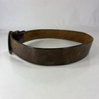 Vintage Worn Wide Brown Leather Belt - Women s Size 32