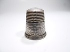 Antique Engraved Design Sterling Silver 925 Antique Victorian Era Sewing Thimble