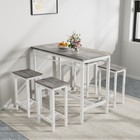 Modern 5 Piece Bar Table Set Counter Height Dining Kitchen Table W  4 Bar Stool