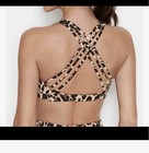 Victoria s Secret Leopard Print Crossback Wireless Sports Bra Pullover L