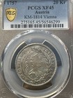 1757 Austria 20 Kr  583 Silver Pcgs Xf45 Km-1814 Vienna Gold Shield- T243