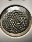 100-50b c Ancient Celtic Potin Coin-gaul C  1st Century Bc    crescent   Star Type