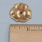 Vintage Wg Gold Metal Shank Button Triple Face Profile Design Sewing Craft