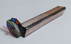 Vintage Artisan Made Leaded Stained Glass Kaleidescope With 2 Wheels   Triangle