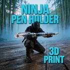 Ninja Warrior Pen Holder  3d Printed Desk Organizer Stand Desk Ornament Gift