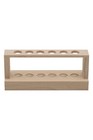 Eisco Labs Economy Test Tube Rack  Holds 6 15mm Test Tubes - Unfinished Hardwood