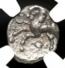 Celtic Gaul  Aedui  1st Century Bc  Silver Quinarius  Horse  Ngc Xf
