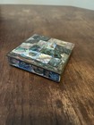 Vintage Mexican Abalone Shell Mosaic Trinket Cigarette Box Wood Lined 4 