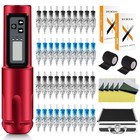 Wireless Tattoo Kit Complete For Beginners Pen Machine With Power Supply Needles