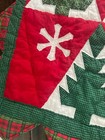 Vintage Quilted Christmas Patchwork Wall Hanging Holiday Red Green 50    X 60   