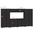 Rolling Garage Cabinet Set  Workshop Storage Cabinet Utility Tool Boxes 6 Pcs