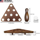 Torpsports Tabletop Shuffleboard Bowling Pin Set Portable Walnut 
