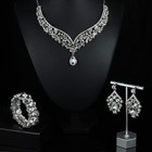 Crystal Necklace Earrings Bracelet Bridal Wedding Party Costume Jewelry Sets